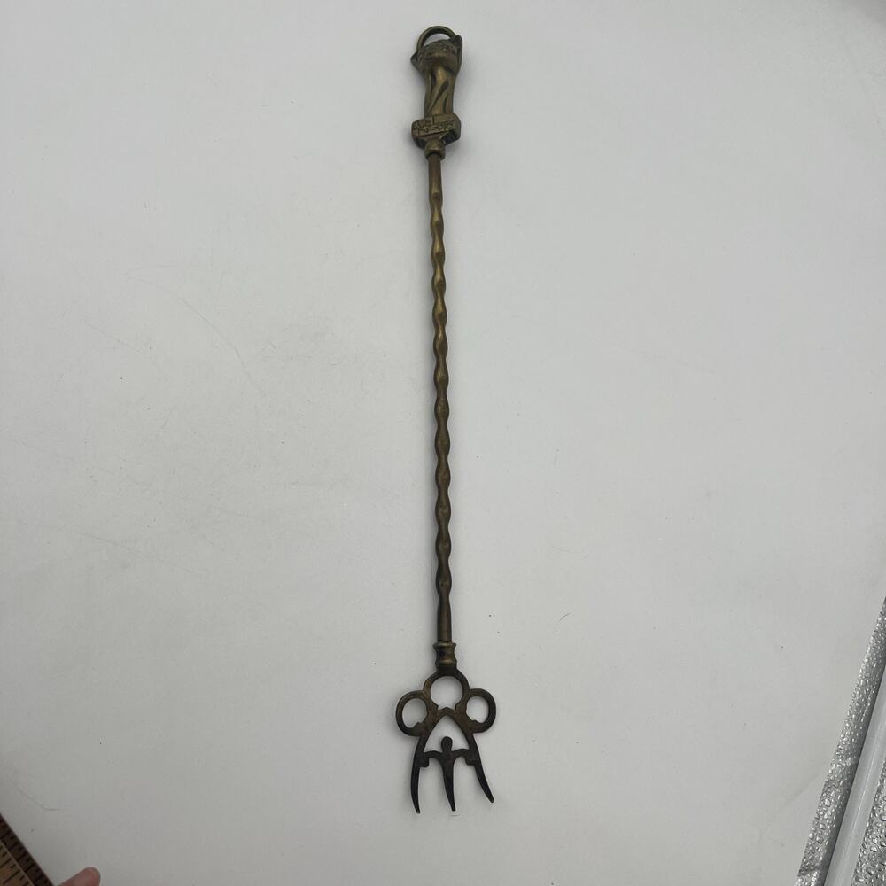 Antique Brass Fireplace Toasting Fork 19 inches long